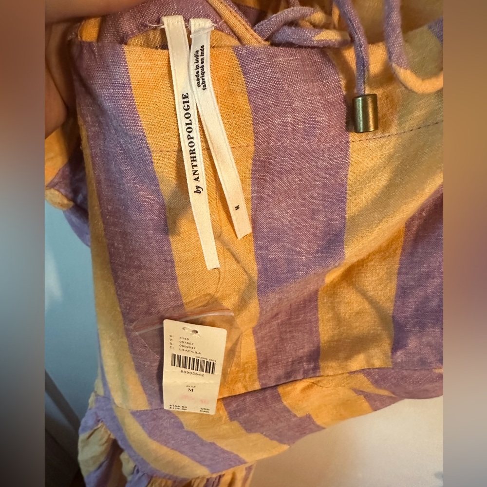 Sz medium 10 Anthropologie NWT Striped Purple and Orange Maxi Dress - Picture 8 of 12